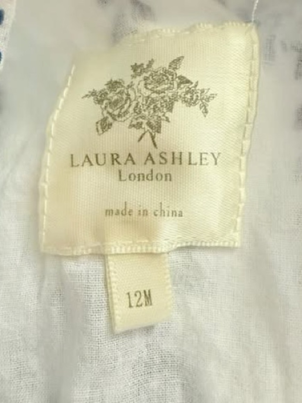 Laura Ashley London Floral Dress 12M Blue Toile Cottagecore - Picture 10 of 10